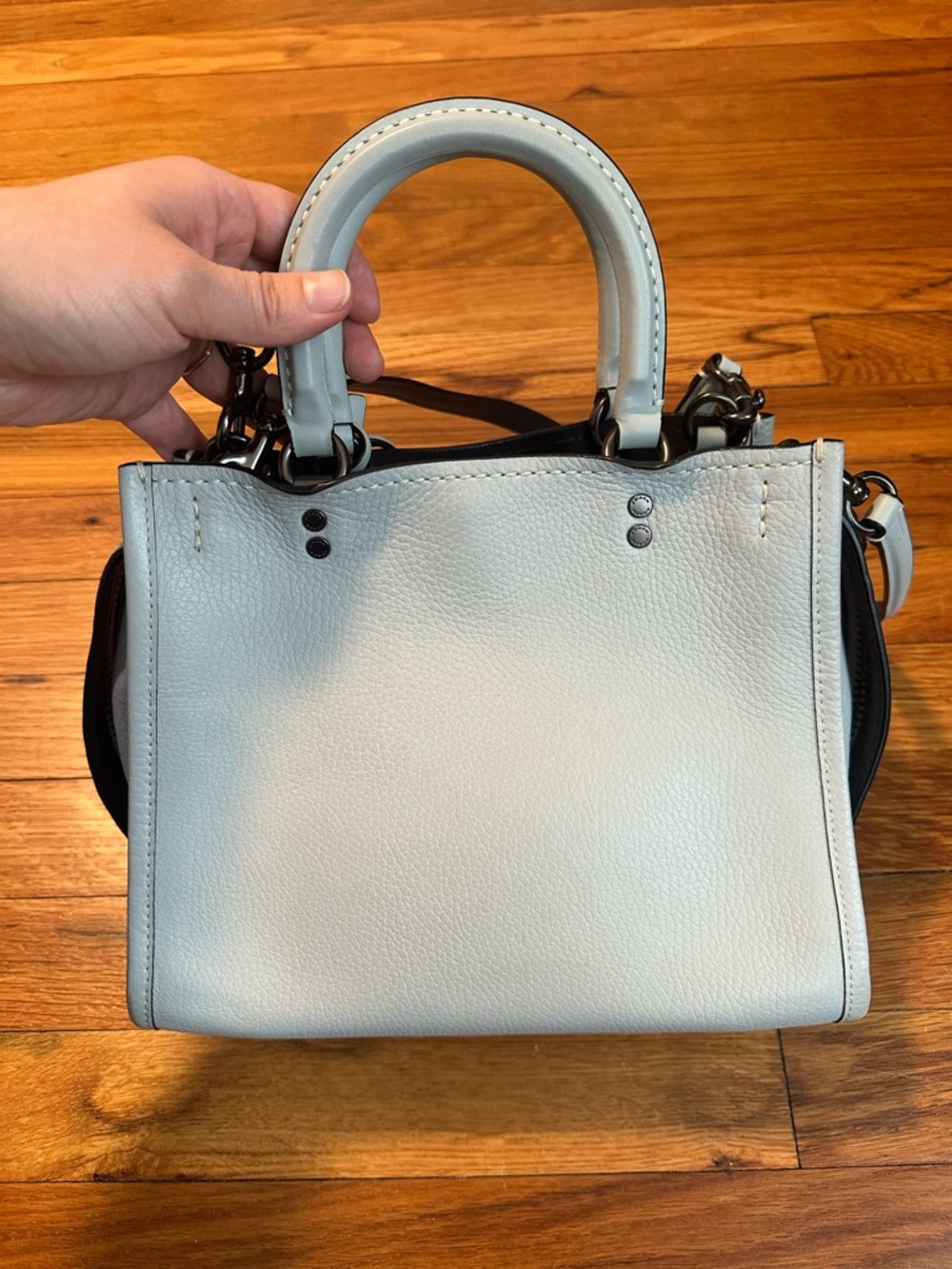 1941 Coach Rogue 25 Bag with Matching Wallet in Sky Blue - Picture 3 of 14